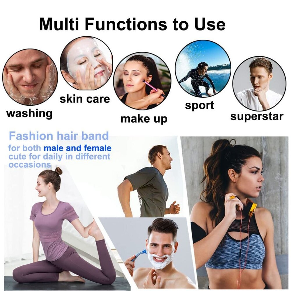 3pcs Hair Bands for Men Metal Fashion Headbands for Women Unisex Black Hair Band - Picture 6 of 6